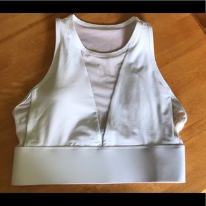 Fabletics White Sports Bra w/ Mesh Detailing NWOT